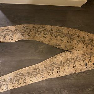 Snake print skinny jeans tailored